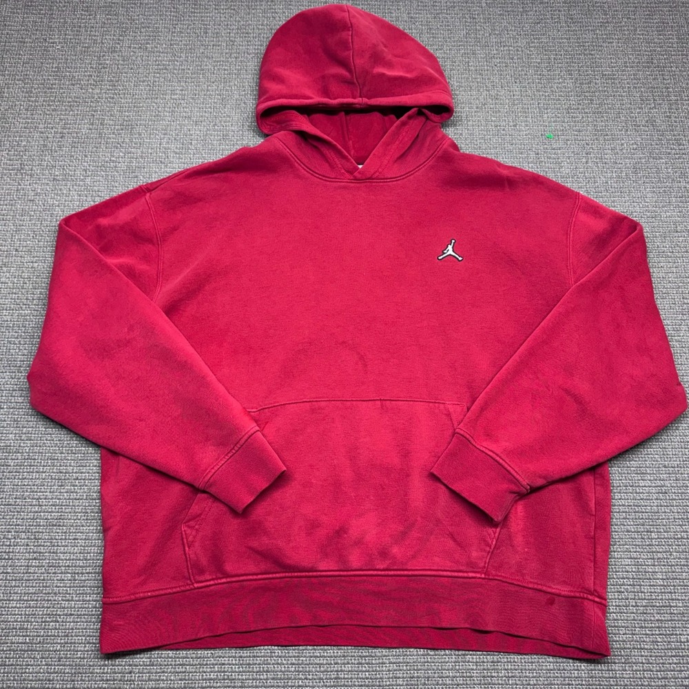 Jordan Mens Jumpman Fleece Pullover Hoodie Red XL Long Sleeve Sweatshirt